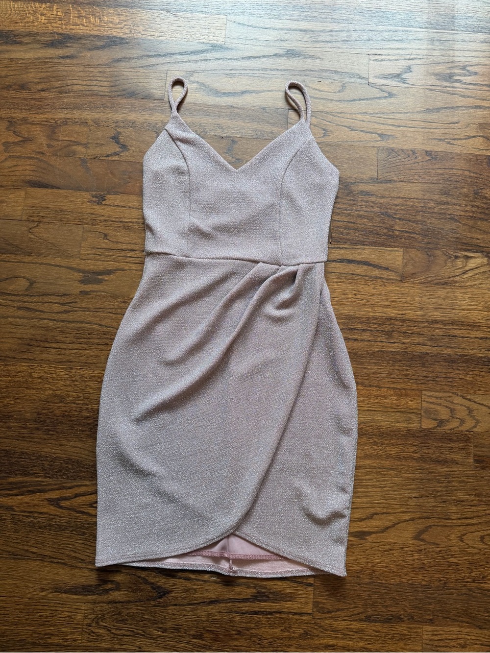 Lulu’s Blush Pink Sparkly Mini Dress, Size Small